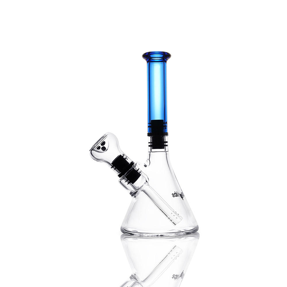 phaze labs modular magnetic bong with light cobalt mouthpiece left side