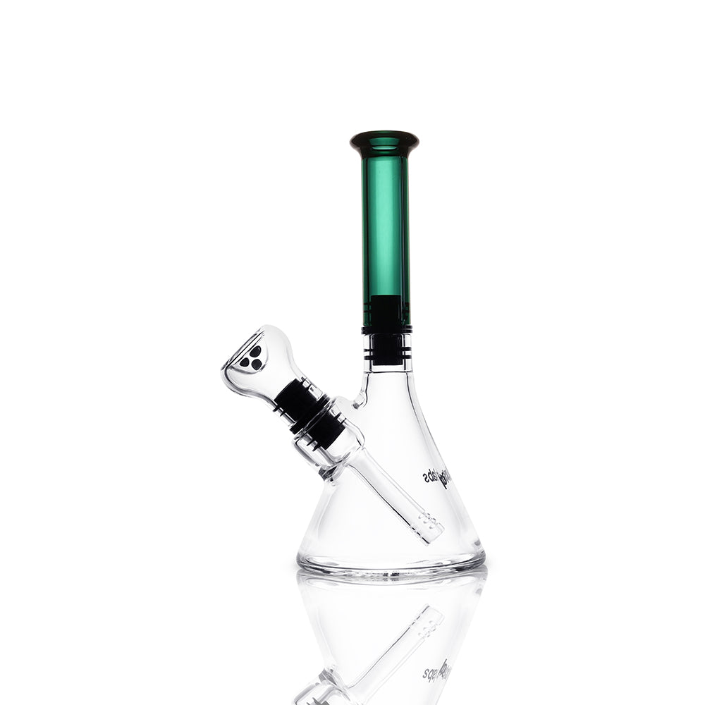 phaze labs modular magnetic bong with forest green mouthpiece left side