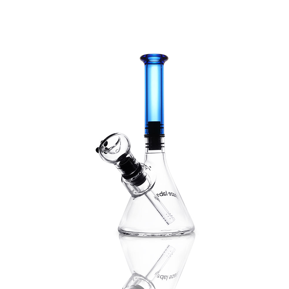 phaze labs modular magnetic bong with light cobalt mouthpiece left angle