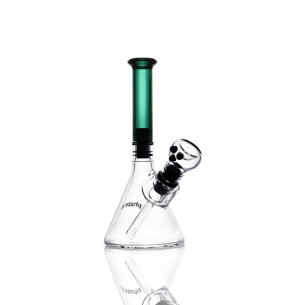 phaze labs modular magnetic bong with forest green mouthpiece right angle