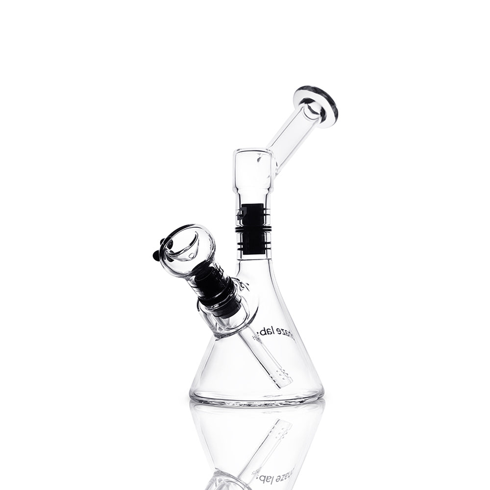 angled 45 degree clear borosilicate mouthpiece on magnetic water pipe angled image right