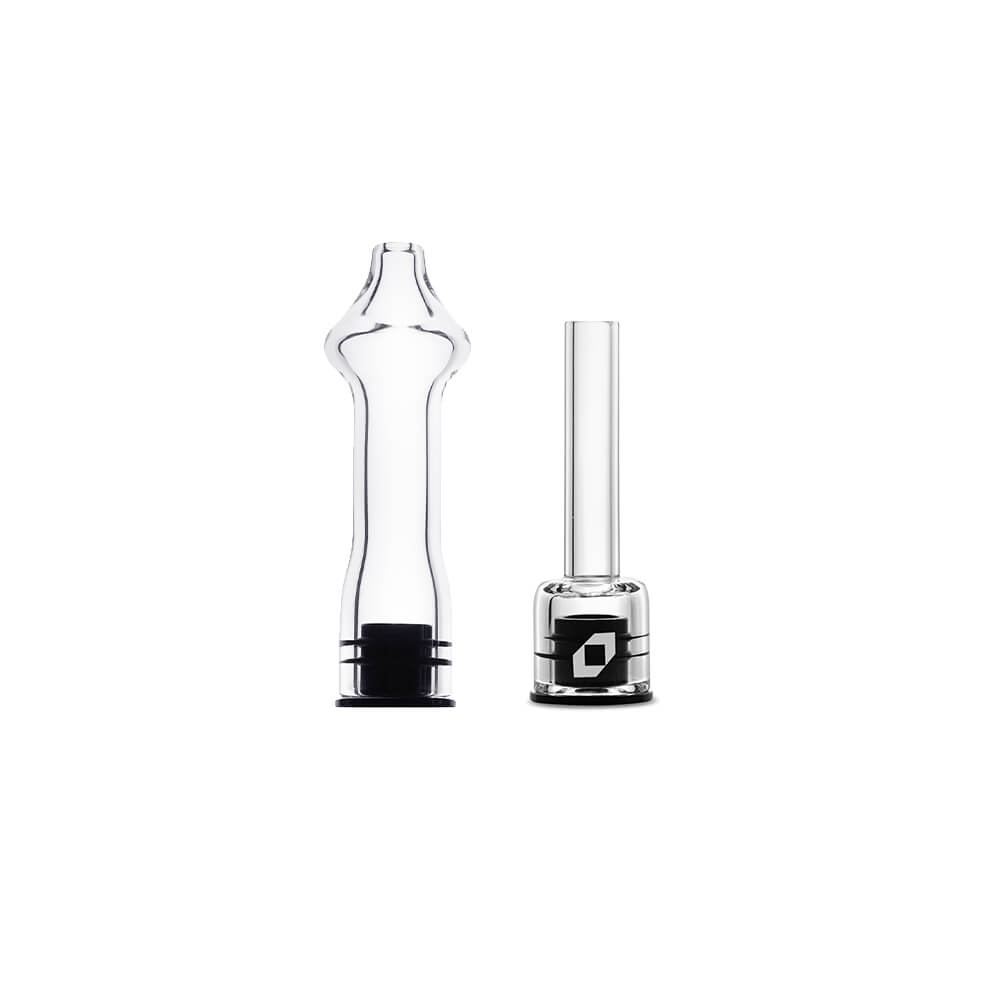 two piece magnetic quartz dab straw nectar collector split view